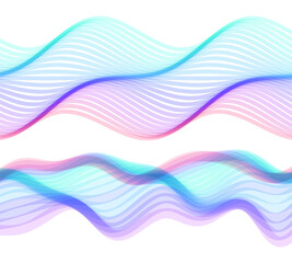 Abstract wavy background made of many overlapping stripes and with dynamic effect. Modern screen design for mobile app and website. 3D vector illustration for brochure, banner, flyer or presentation.