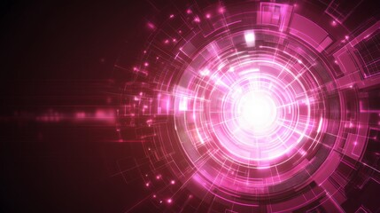 Intricate Futuristic Technology Design in Vibrant Pink