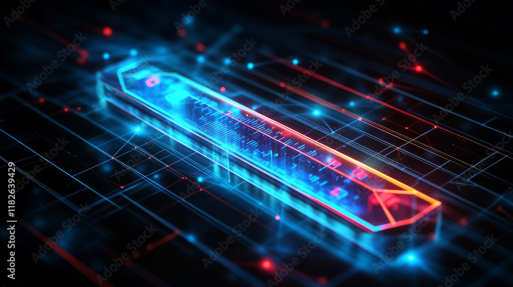 Poster hologram thermometer. a thermometer made of polygons, triangles of points and lines. thermometer ico