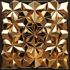 Golden Geometric Tiles: A Stunning Architectural Design for Modern Spaces