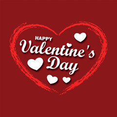 Happy Valentine's Day lettering on love shape elegant background