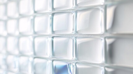 Rounded Glass Tiles in Minimalist Design Against White Background