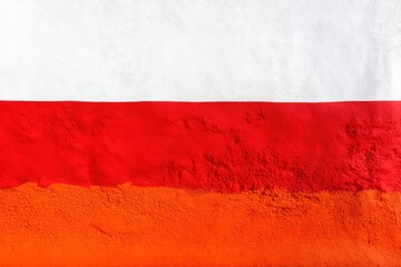 Color gradient wall in red, orange, and white tones