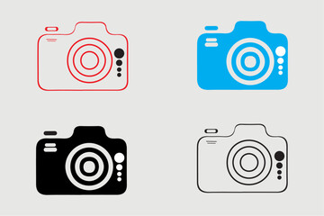 Camera solid art vector icon isolated on white background. filled symbol in a simple flat trendy modern style for your website design, logo, and mobile app