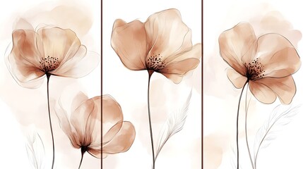 Elegant Botanical Art with Transparent Flowers