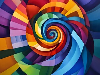 Obraz premium Hypnotic spirals of bright colors and dynamic shapes