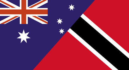 Flag of Australia and Trinidad and Tobago. Two Flags Together