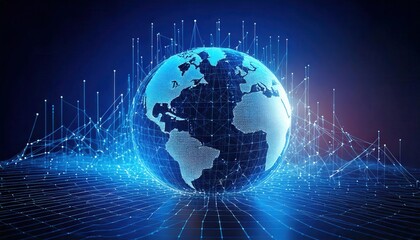 An abstract representation of global connectivity highlighting geopolitical risks and challenges in today's world.