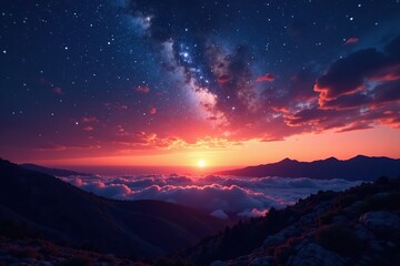 Shallow depth of field focusing on the starry sky, daybreak, night, sky