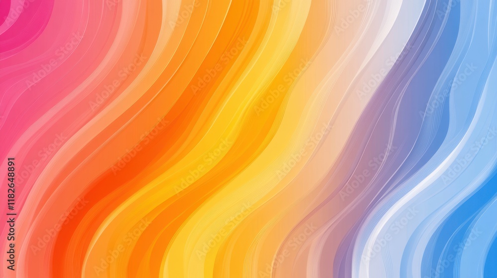 Poster abstract artwork featuring a spectrum of colors, ranging from warm hues like pink and orange to cool