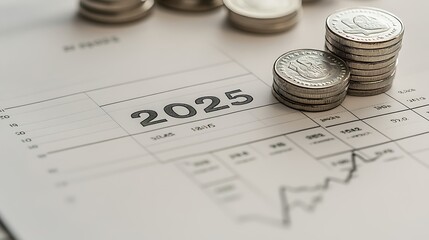 Clear Minimalist 2025 Calendar on Neat Desk