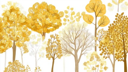 Golden Autumn Forest Artwork: A Stunning Visual Representation of Nature's Beauty