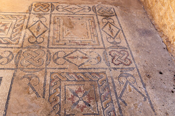 Dougga, Beja, Tunisia. Mosaic floor at the Roman ruins.