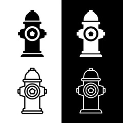 Icon street ground fire hydrant. Attribute of fire extinguishing, firefighters or fire. Device for extinguishing fire.