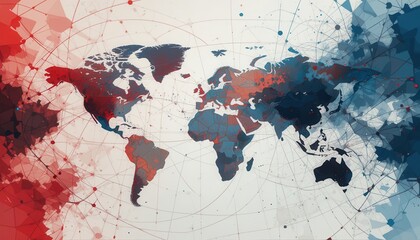 An abstract representation of geopolitical risks affecting global stability and trade.