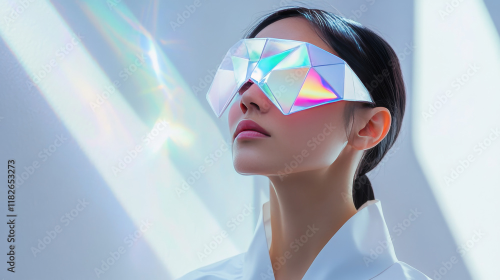 Poster hologram protection. a shield with a check mark of polygons, triangles of points, and lines. protect