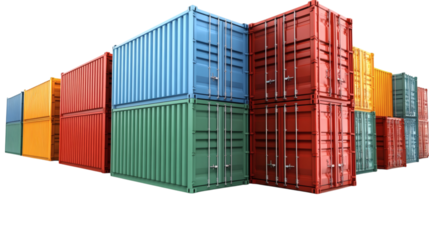 Big empty cargo storage hall isolated on white background