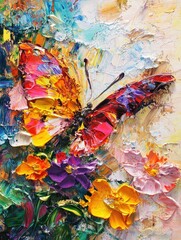 Fototapeta premium Vibrant Butterfly in Bloom