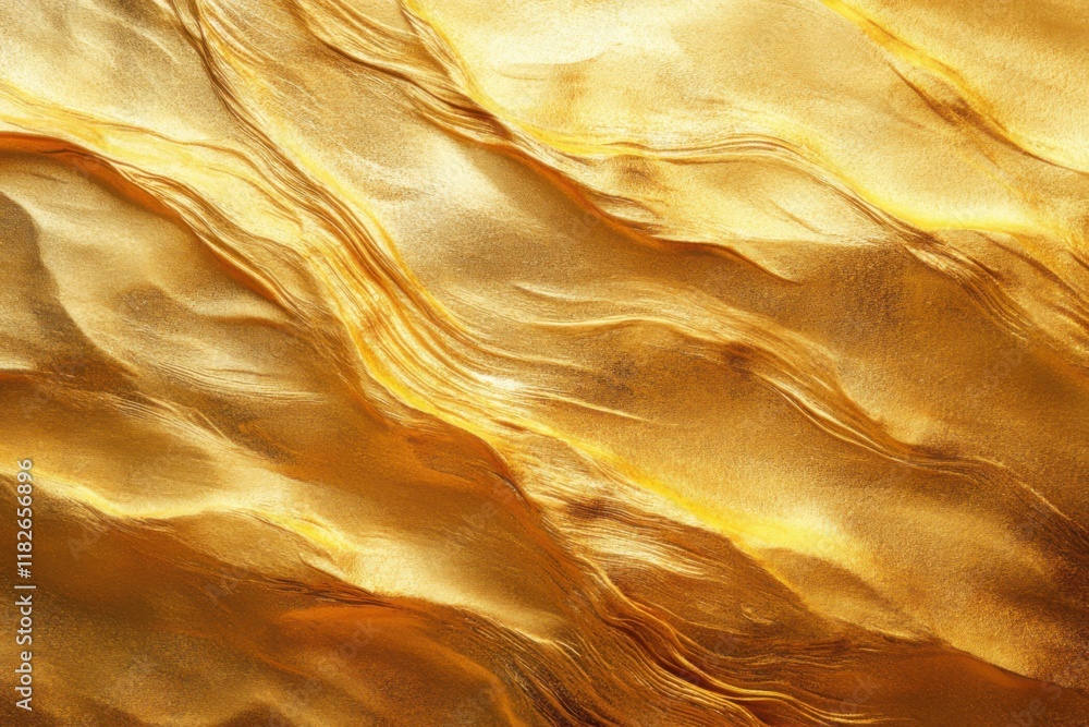 Poster golden texture with flowing patterns showcasing warmth and depth in abstract design
