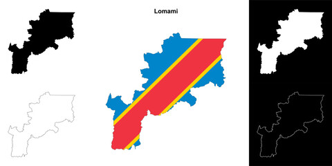 Lomami province outline map set