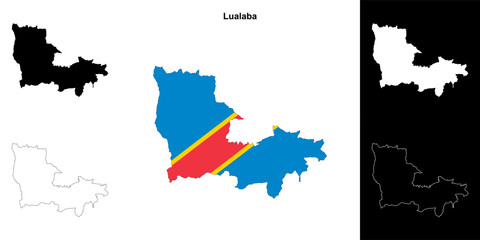 Lualaba province outline map set