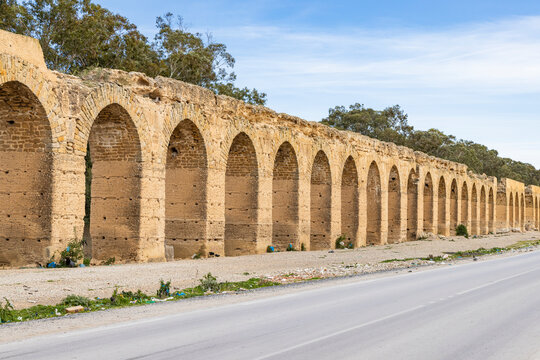 Zaghouan, Tunisia. The ancient Roman Zaghouan aqueduct.