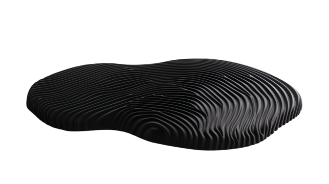 A black fingerprint on soil isolated on white backgroun