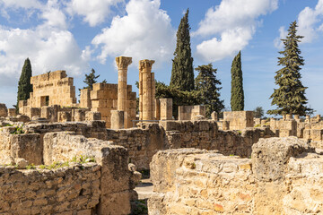 Bizerte, Tunisia. Roman ruins at the Utica Archaeological Site.