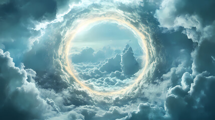Cloud circle. Cloudspire. Illustration
