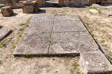 Bizerte, Tunisia. Roman mosaic floor at the Utica Archaeological Site.