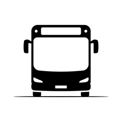 Bus icon. Black silhouette. Front view. Vector simple flat graphic illustration. Isolated object on white background. Isolate.