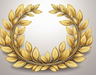 golden laurel branches laurel wreath isolated on a white background