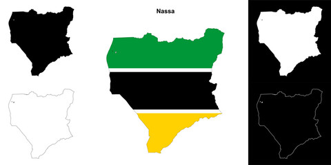 Fototapeta premium Nassa province outline map set