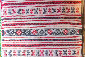 Medina, Tunis, Tunisia. A traditional woven rug.