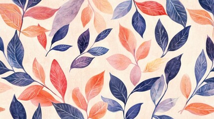 Watercolor Floral Leaf Pattern Design