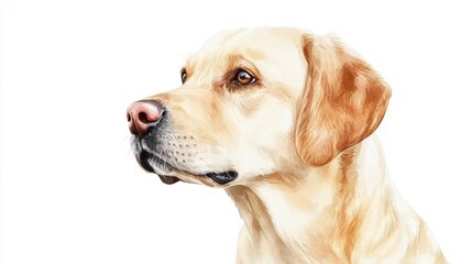 Watercolor Portrait of a Golden Labrador