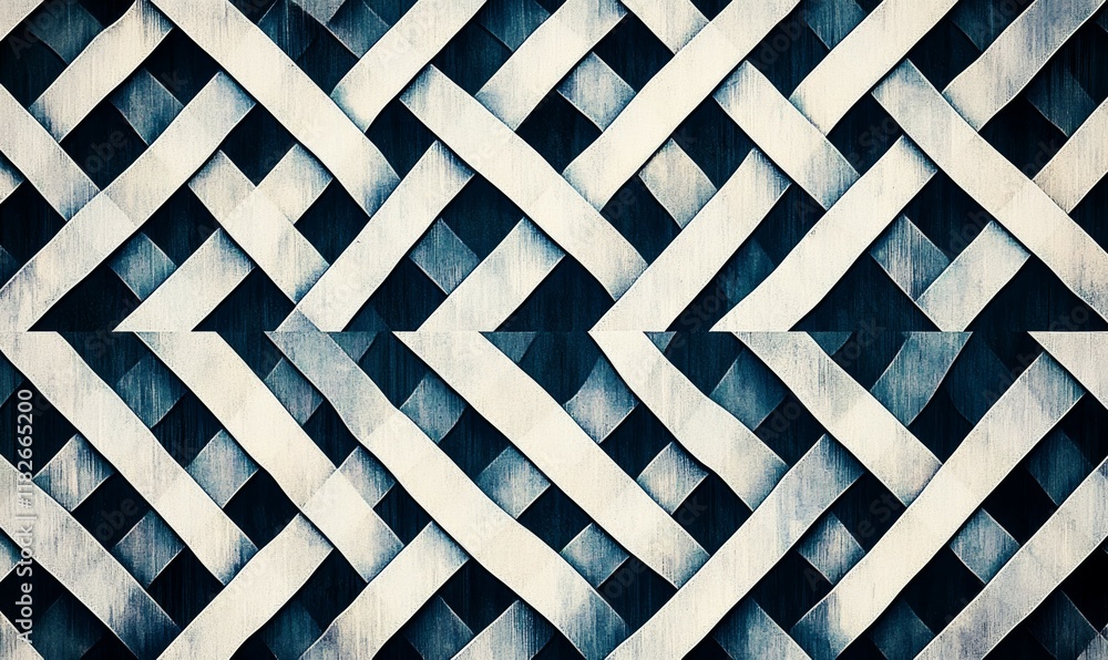 Aufkleber geometric pattern of interlaced lines and negative space creating a visually striking abstract image