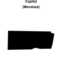 Capital department (Mendoza) blank outline map