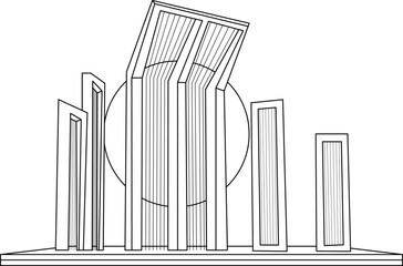 Sketch of Shaheed Minar Language Martyrs Memorial 