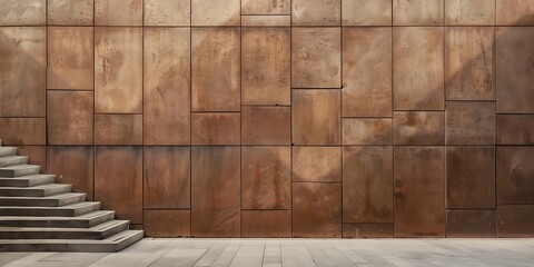 Solid Brown Concrete Textured Wall Series – Rustic and Minimalist Aesthetic in Architectural Design

