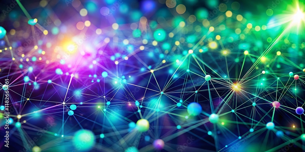 Poster abstract bokeh background: ai & machine learning technology website banner