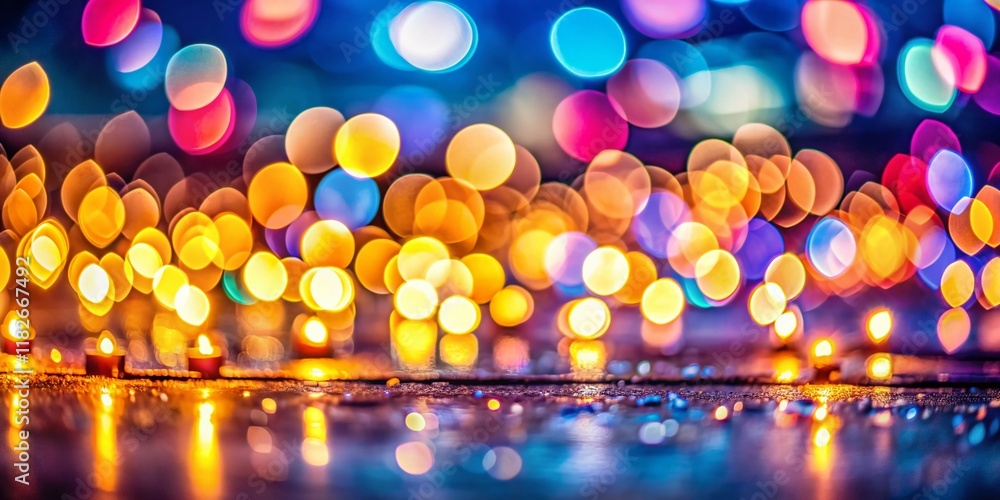Poster abstract bokeh background: soft lights & copy space, perfect for design projects