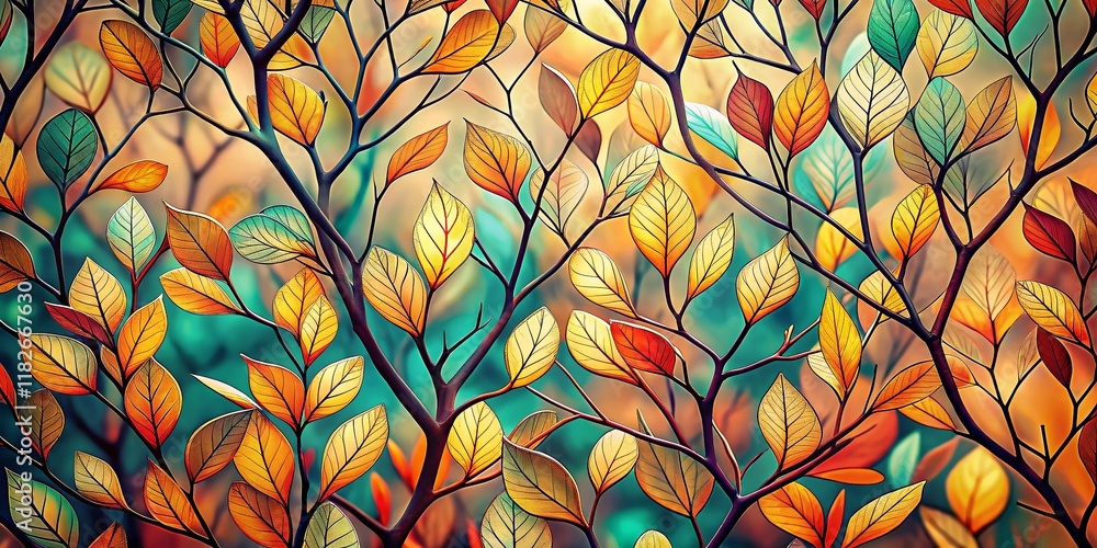 Poster abstract branch outline macro photography botanical pattern background
