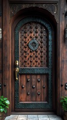 Luxury red door decorative design style high resolution hd image