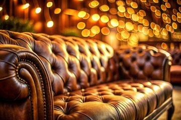 Obraz premium Abstract Brown Background with Circles and Upholstered Furniture