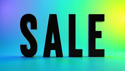 Sale letters on colorful gradient background