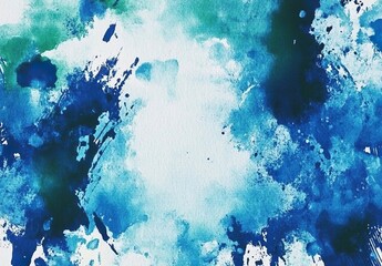 blue green and white watercolor background with abstract