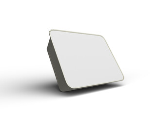 3d rendered image of a small rectangular food foil tray isolated on a light background