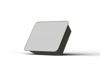 3d rendered image of a small rectangular food foil tray isolated on a light background