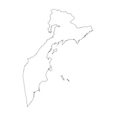 Kamchatka blank outline map